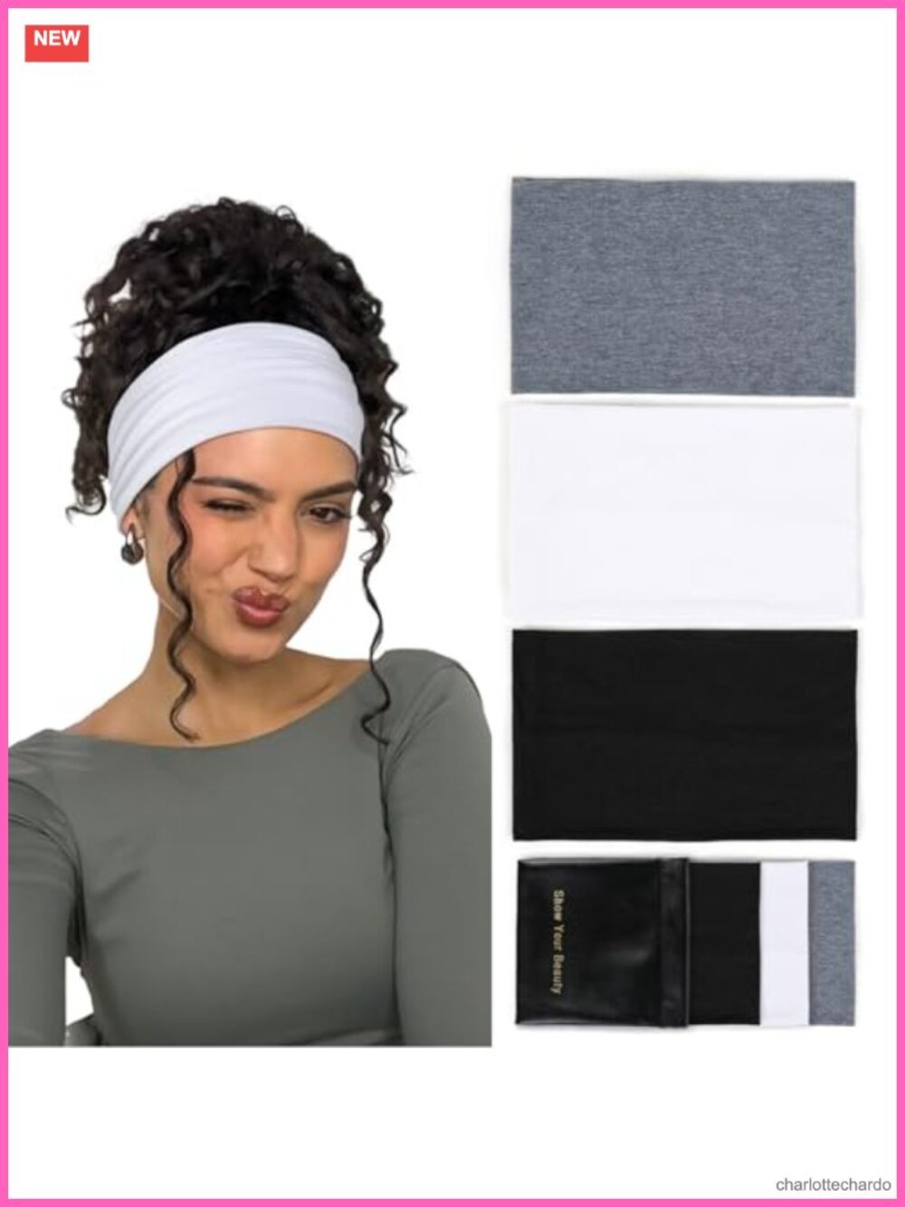 Wide Headbands for Women Non Slip 6 Inch Thick Stretchy Cotton Spandex